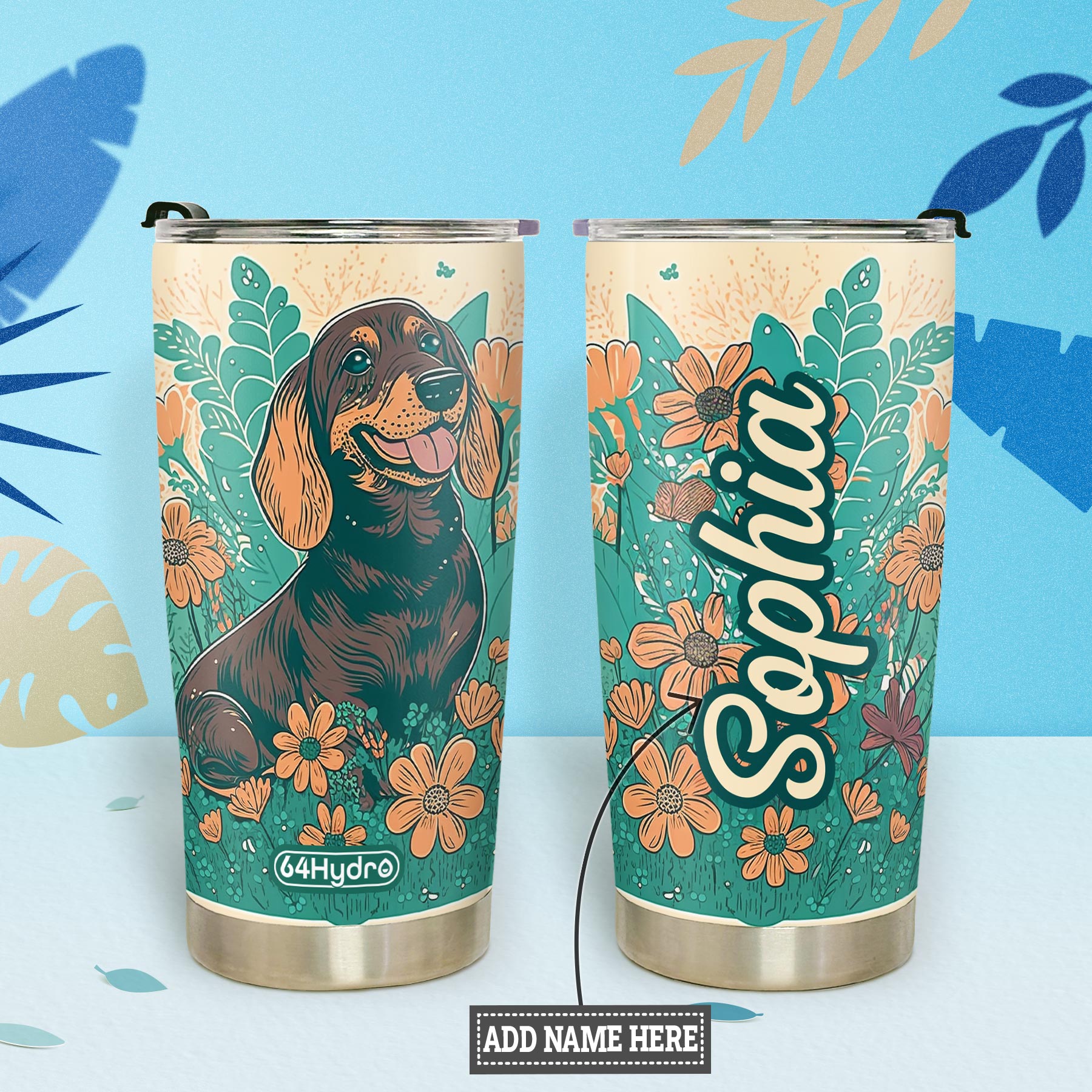 Retro Dachshund HTRZ12097864AW Stainless Steel Tumbler