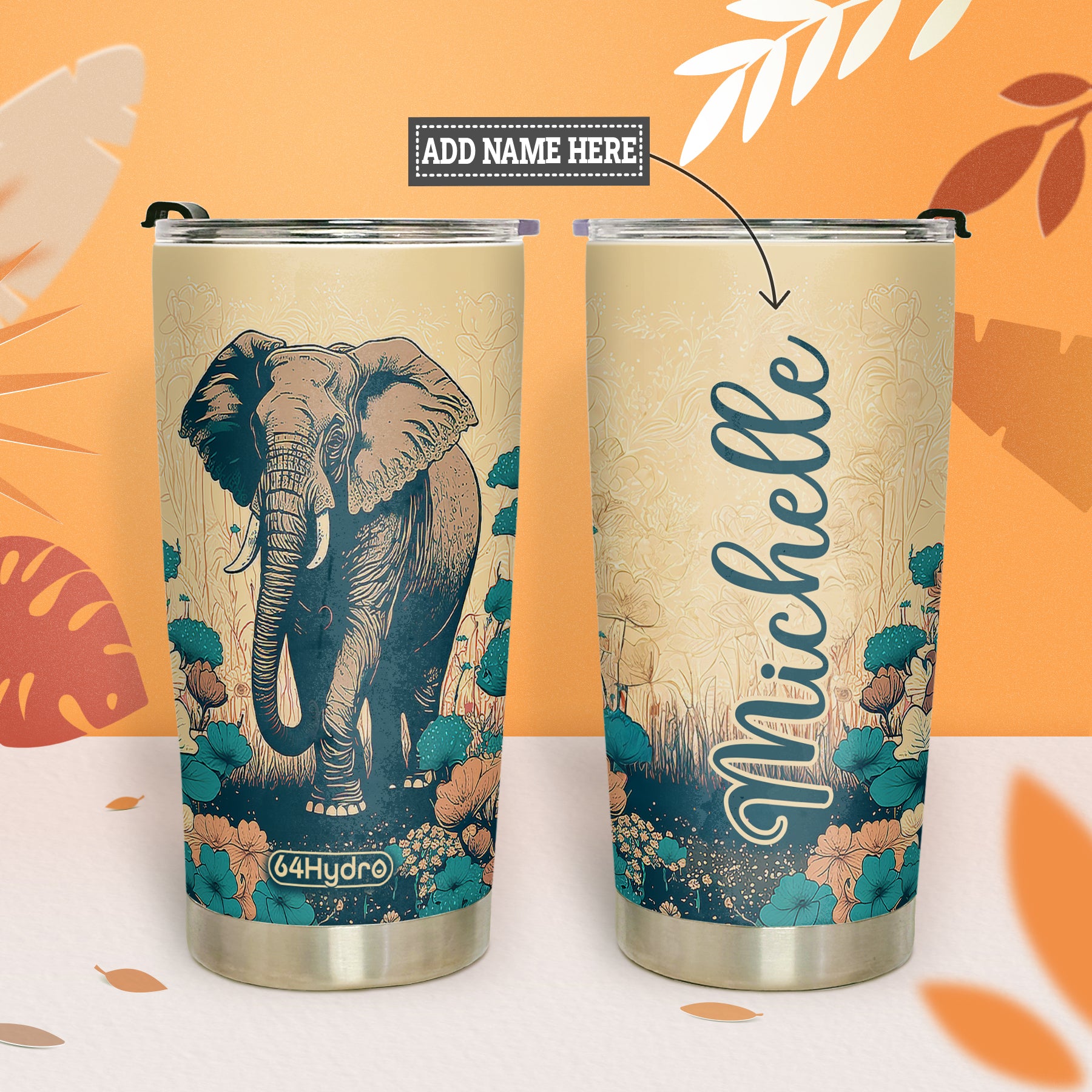 Retro Elephant HHAY060723434 Stainless Steel Tumbler