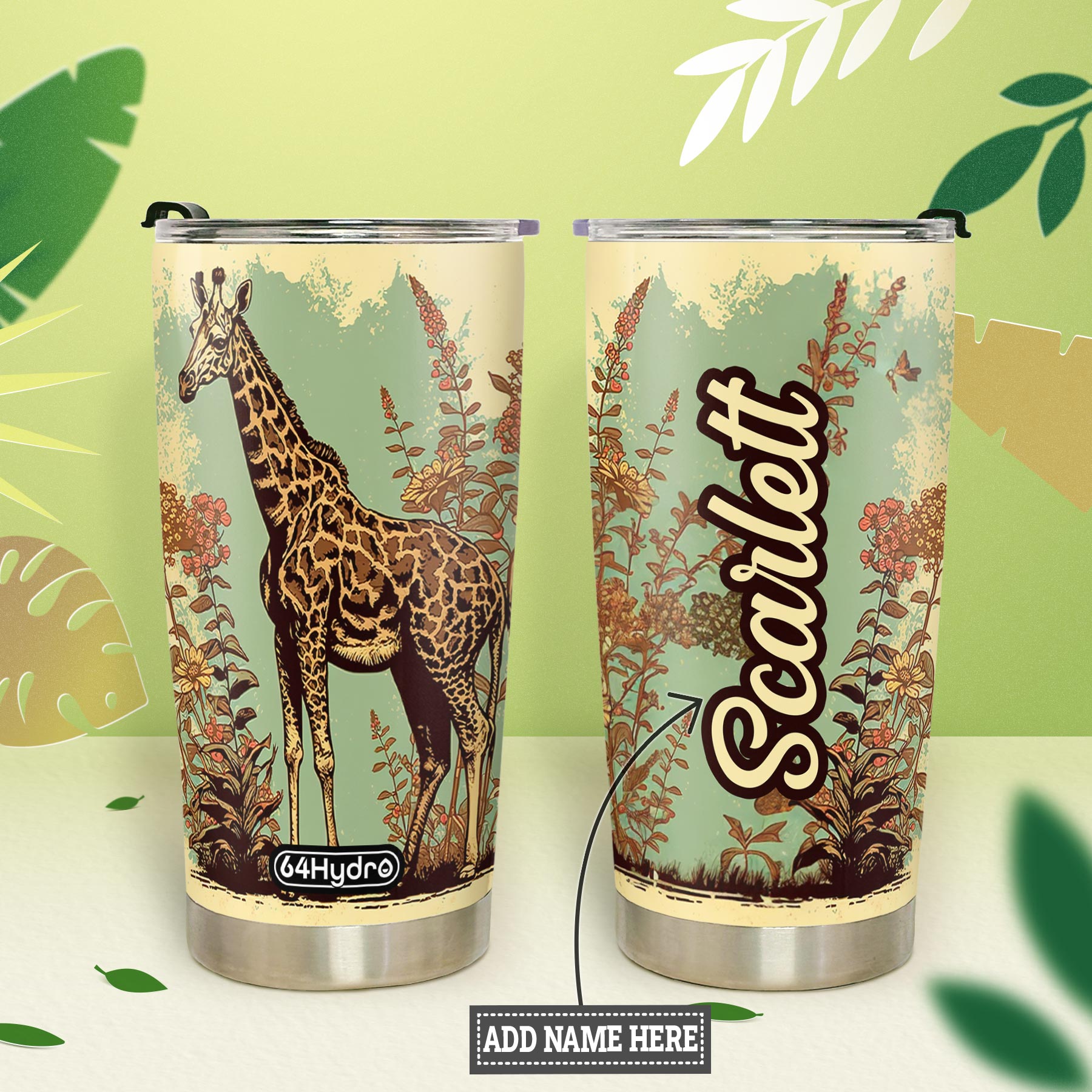 Retro Giraffe HTRZ12095803SC Stainless Steel Tumbler