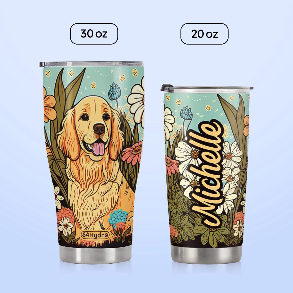 Retro Golden Retriever HTRZ12096150SD Stainless Steel Tumbler