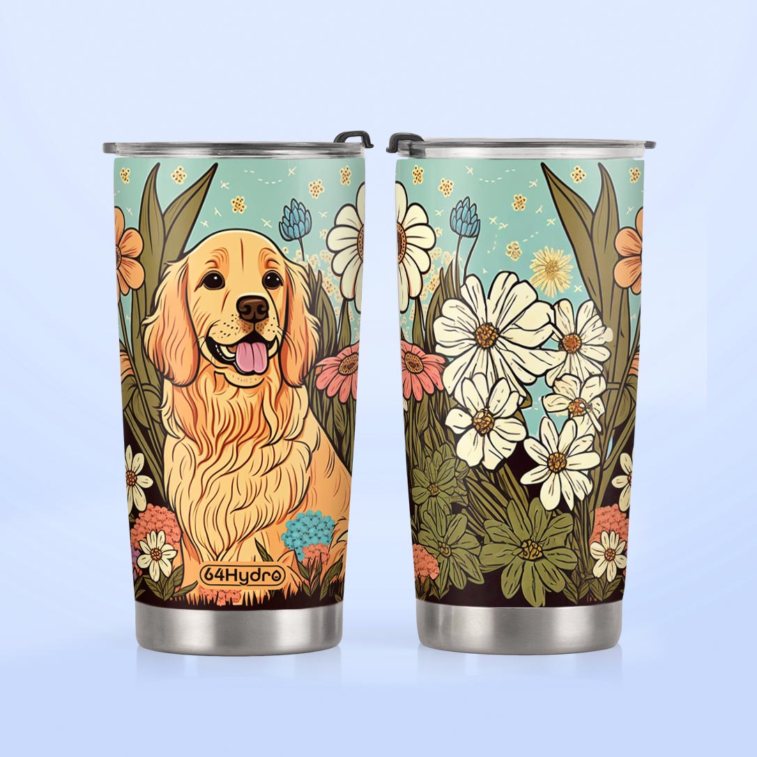 Retro Golden Retriever HTRZ12096150SD Stainless Steel Tumbler