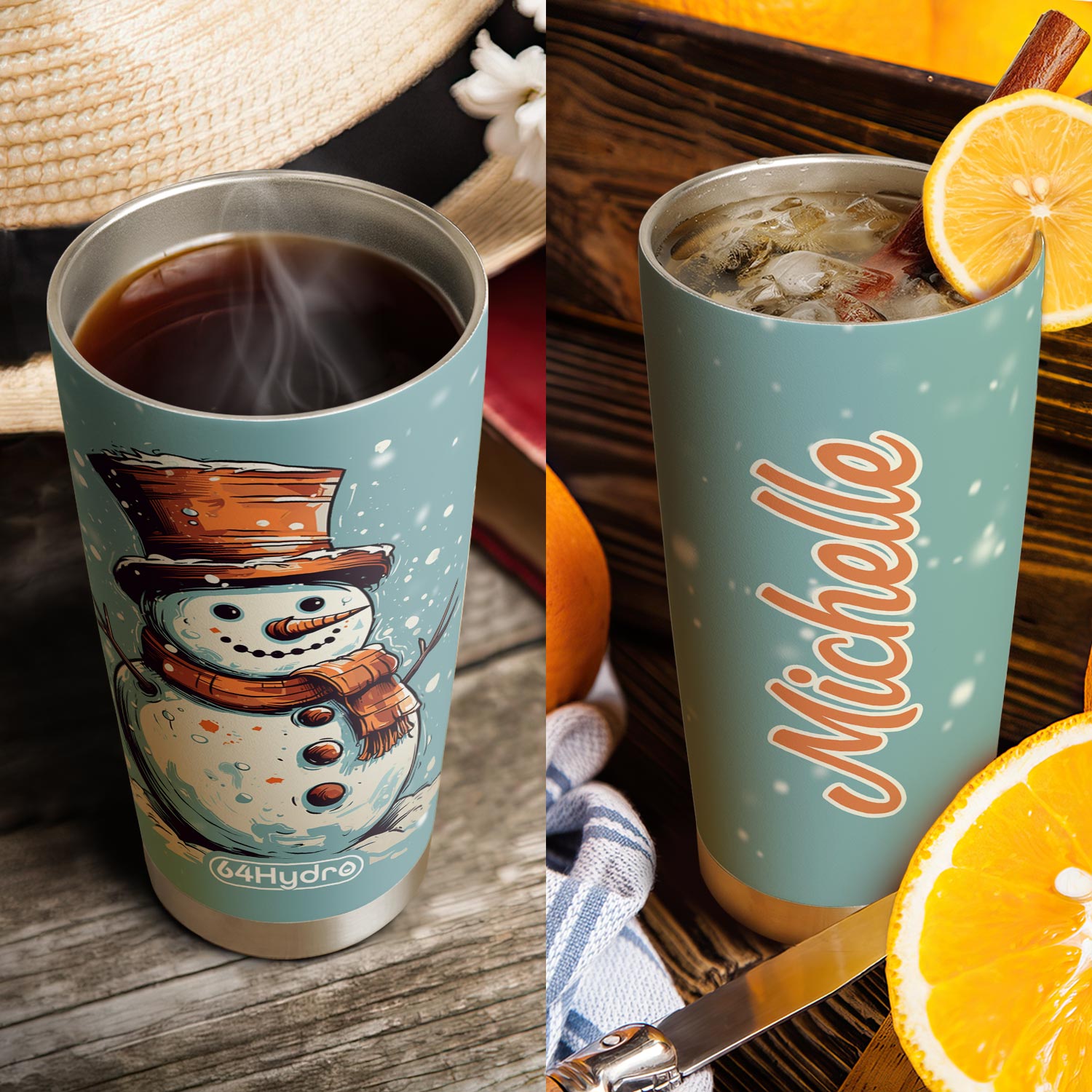 Retro Snowman HTRZ19098665LF Stainless Steel Tumbler