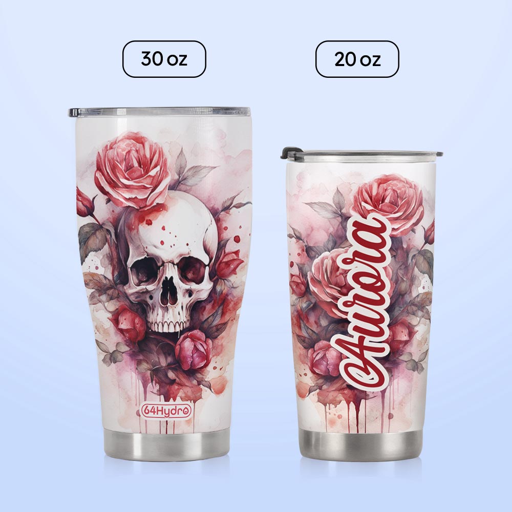 Skull Floral HTRZ27099633PF Stainless Steel Tumbler