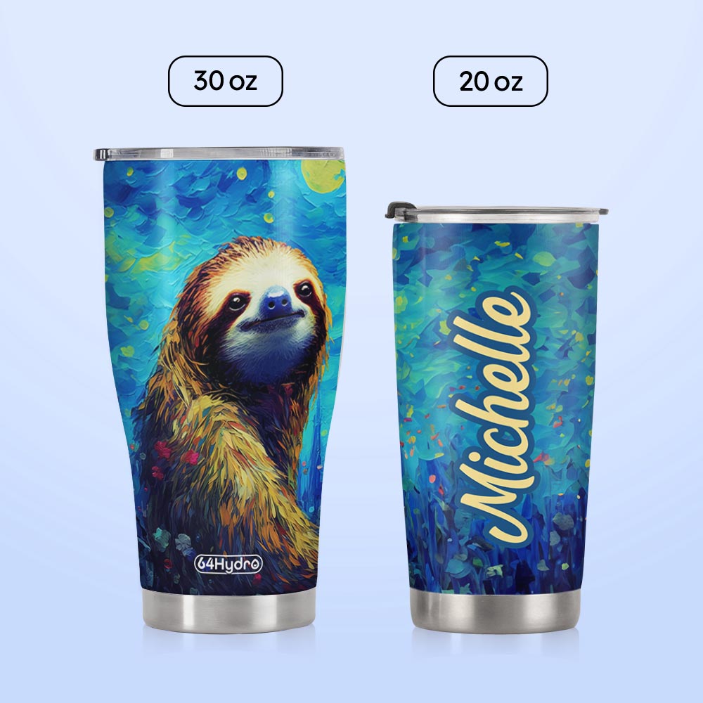 Sloth Painting Style HTRZ18098550XA Stainless Steel Tumbler