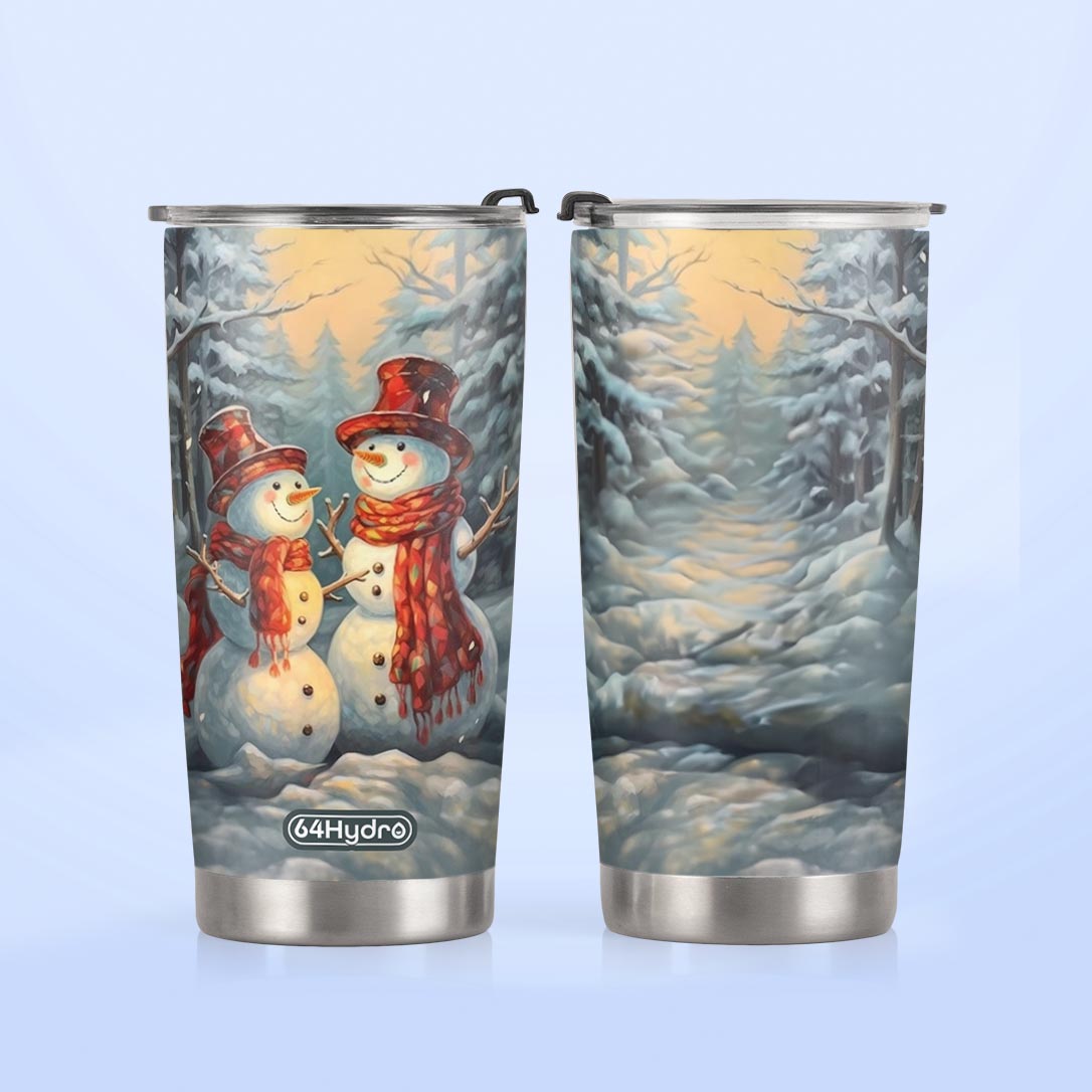 Snowman Couple HTRZ19098578JE Stainless Steel Tumbler