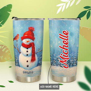 Snowman Painting Style HTRZ19092291FV Stainless Steel Tumbler