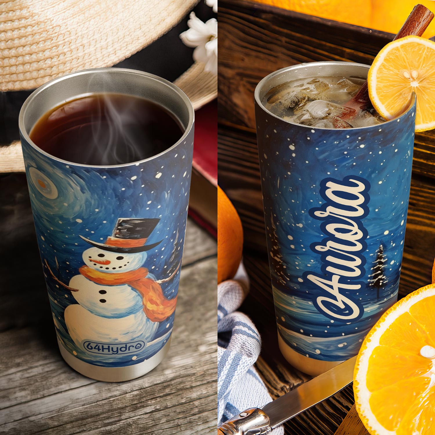 Snowman Starry Night HTRZ19097639MZ Stainless Steel Tumbler