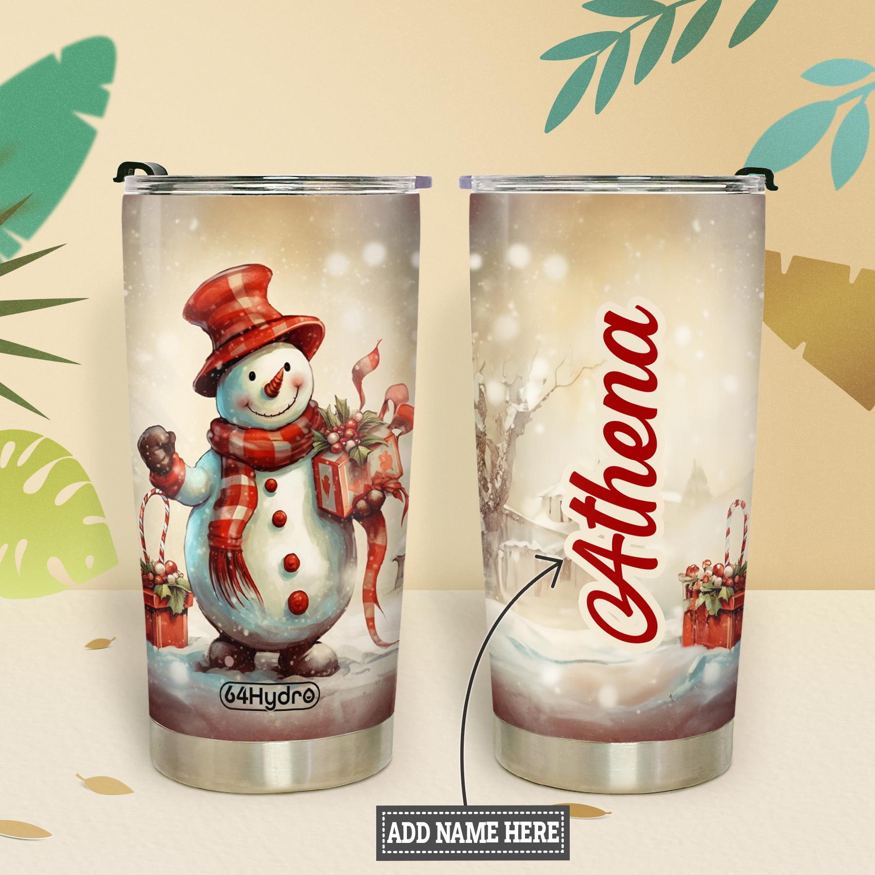 Snowman Vintage HTRZ19092112JF Stainless Steel Tumbler