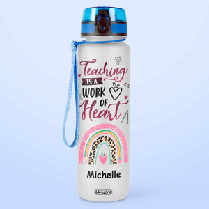 Teaching Is A Work Of Heart HTRZ15087231KY Water Tracker Bottle