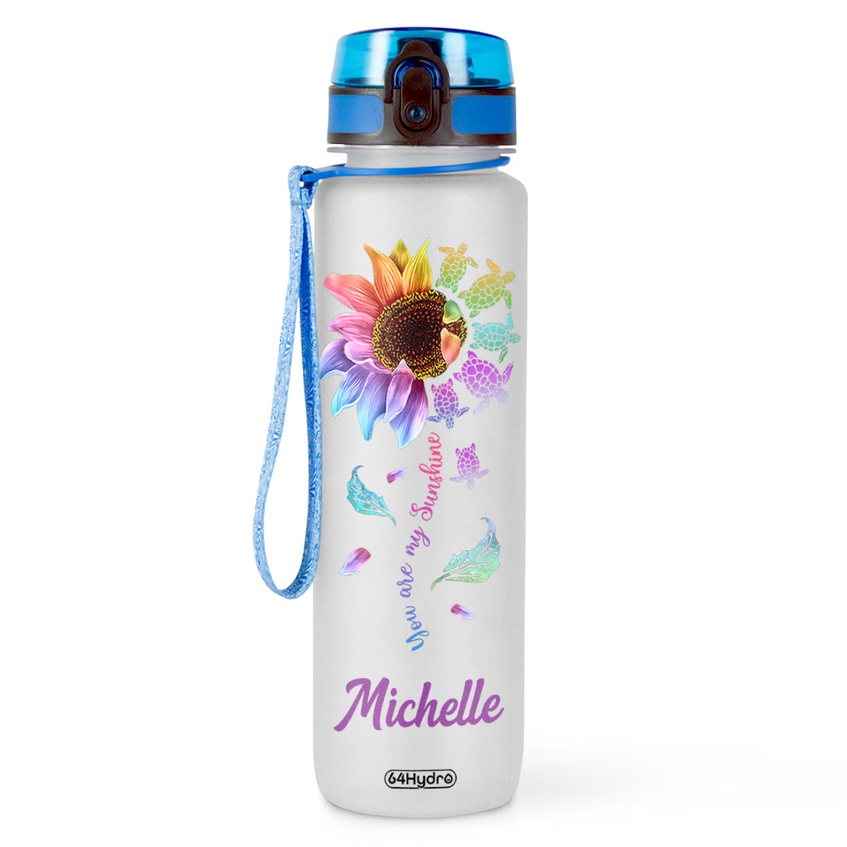 Turtle Colorful You Are My Sunshine HHRZ09086834DL Water Tracker Bottle