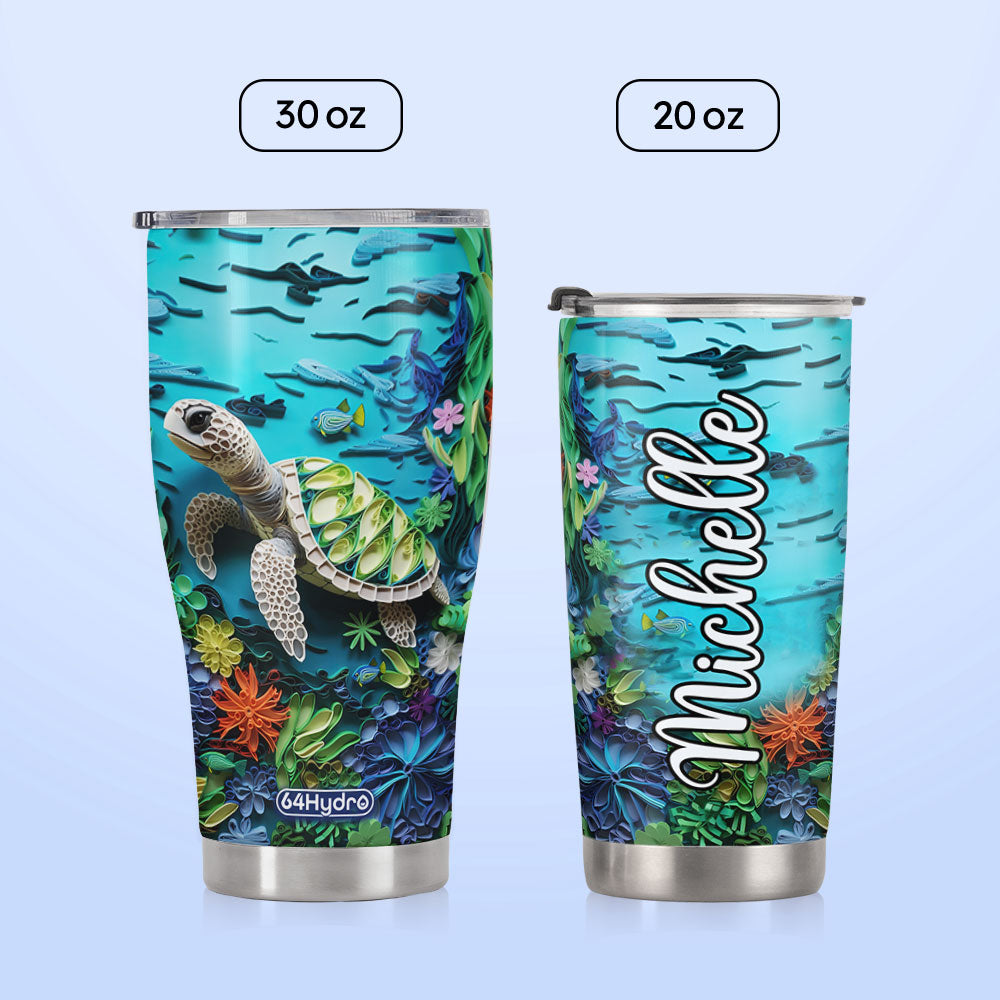 Turtle Paper Quiling HHAY070723156 Stainless Steel Tumbler