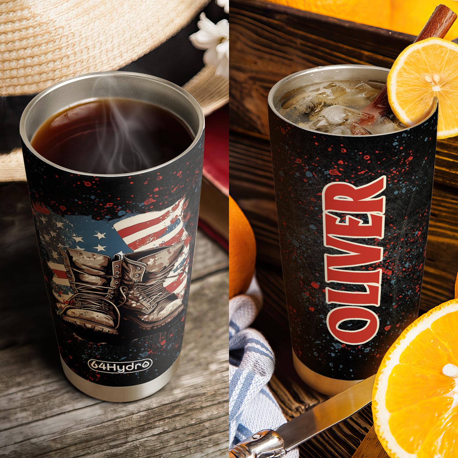 Veteran Boot HTRZ24084453TR Stainless Steel Tumbler