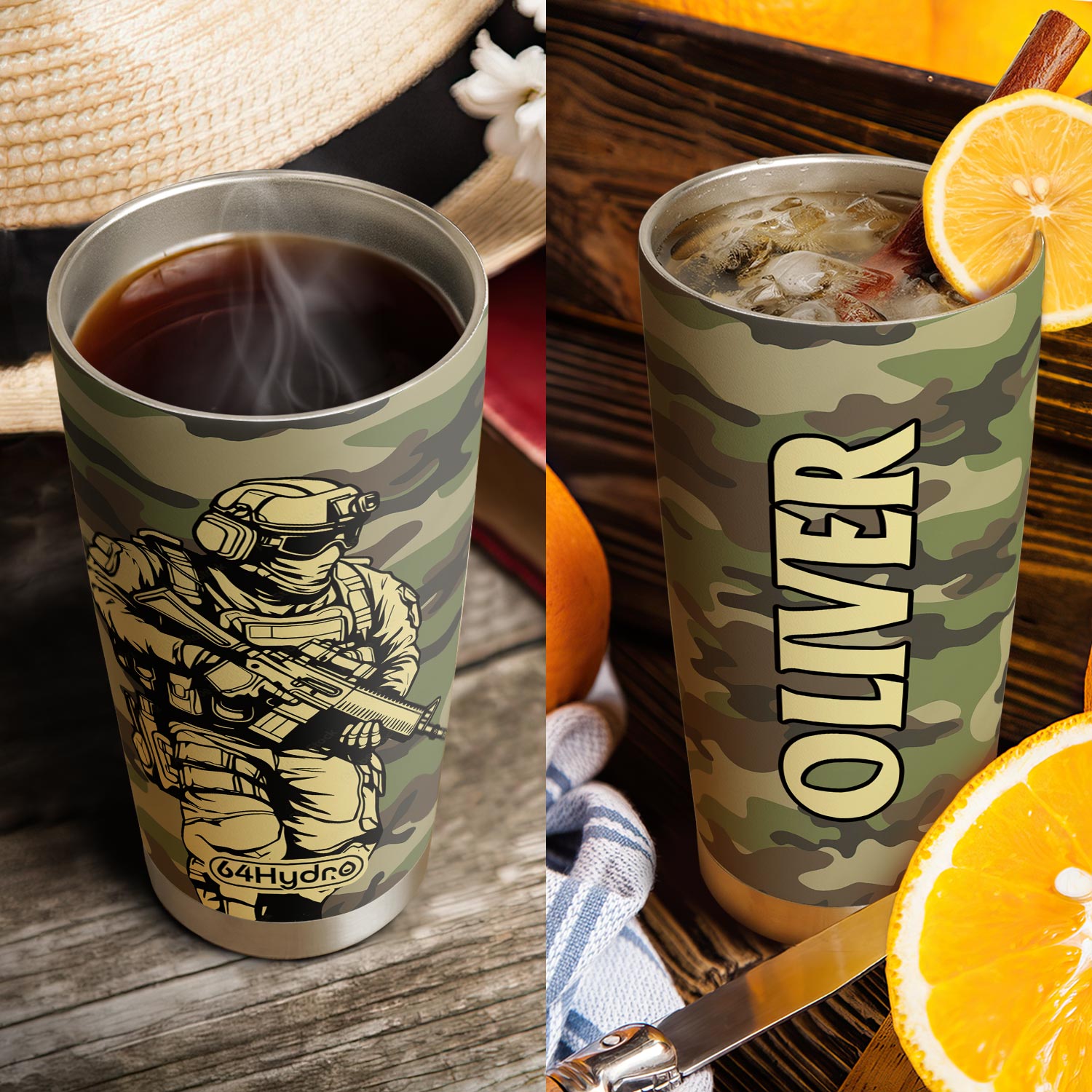 Veteran Camouflage HTRZ28084674BD Stainless Steel Tumbler