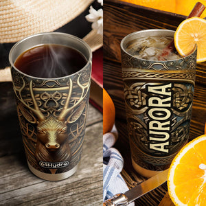 Viking Celtic Deer Golden Style HTRZ12091030EK Stainless Steel Tumbler