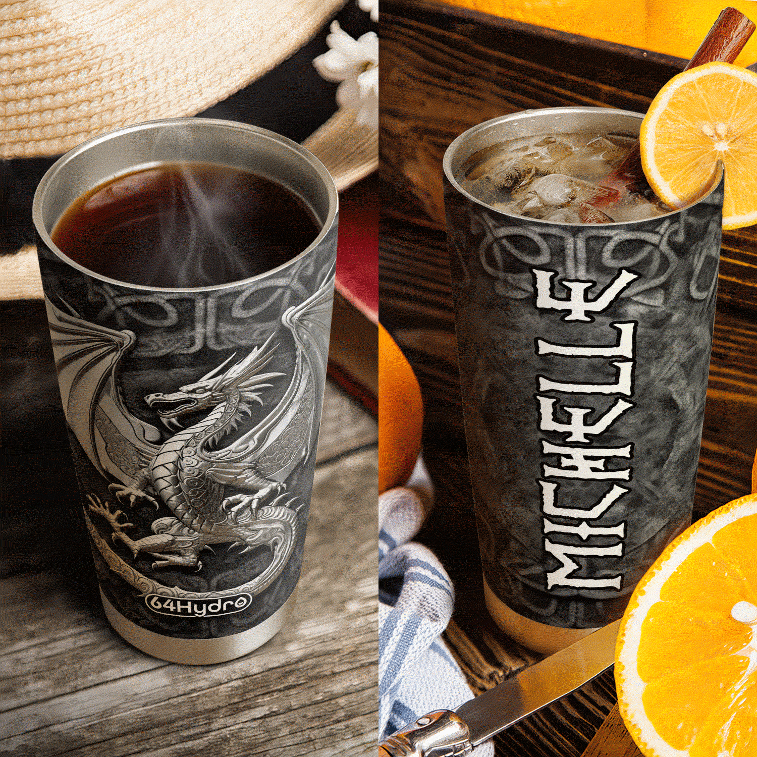 Viking Winged Dragon Metallic Style HHAY060723163 Stainless Steel Tumbler