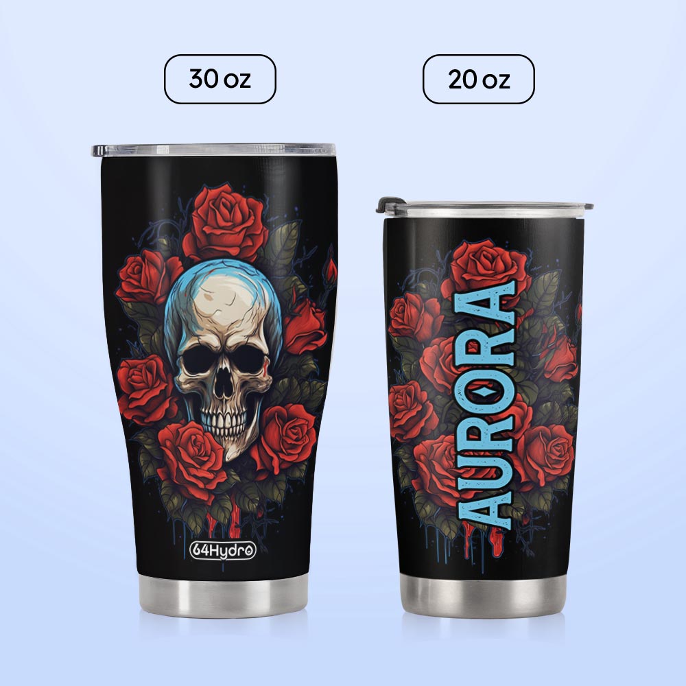 Vintage Skull Rose HTRZ27097130IR Stainless Steel Tumbler