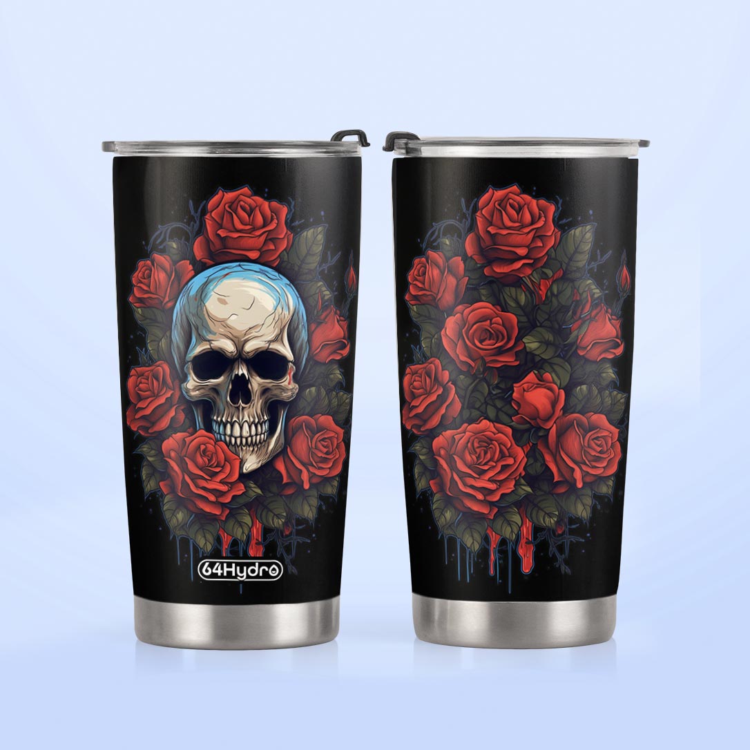 Vintage Skull Rose HTRZ27097130IR Stainless Steel Tumbler