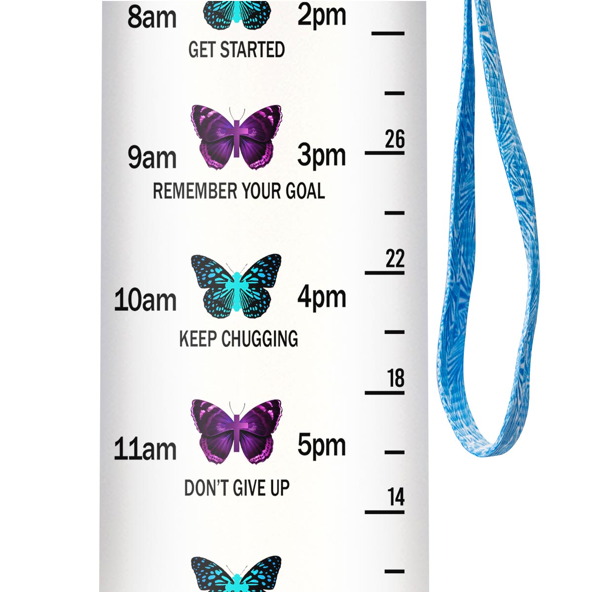 Walk By Faith Butterfly HTRZ10087652GS Water Tracker Bottle