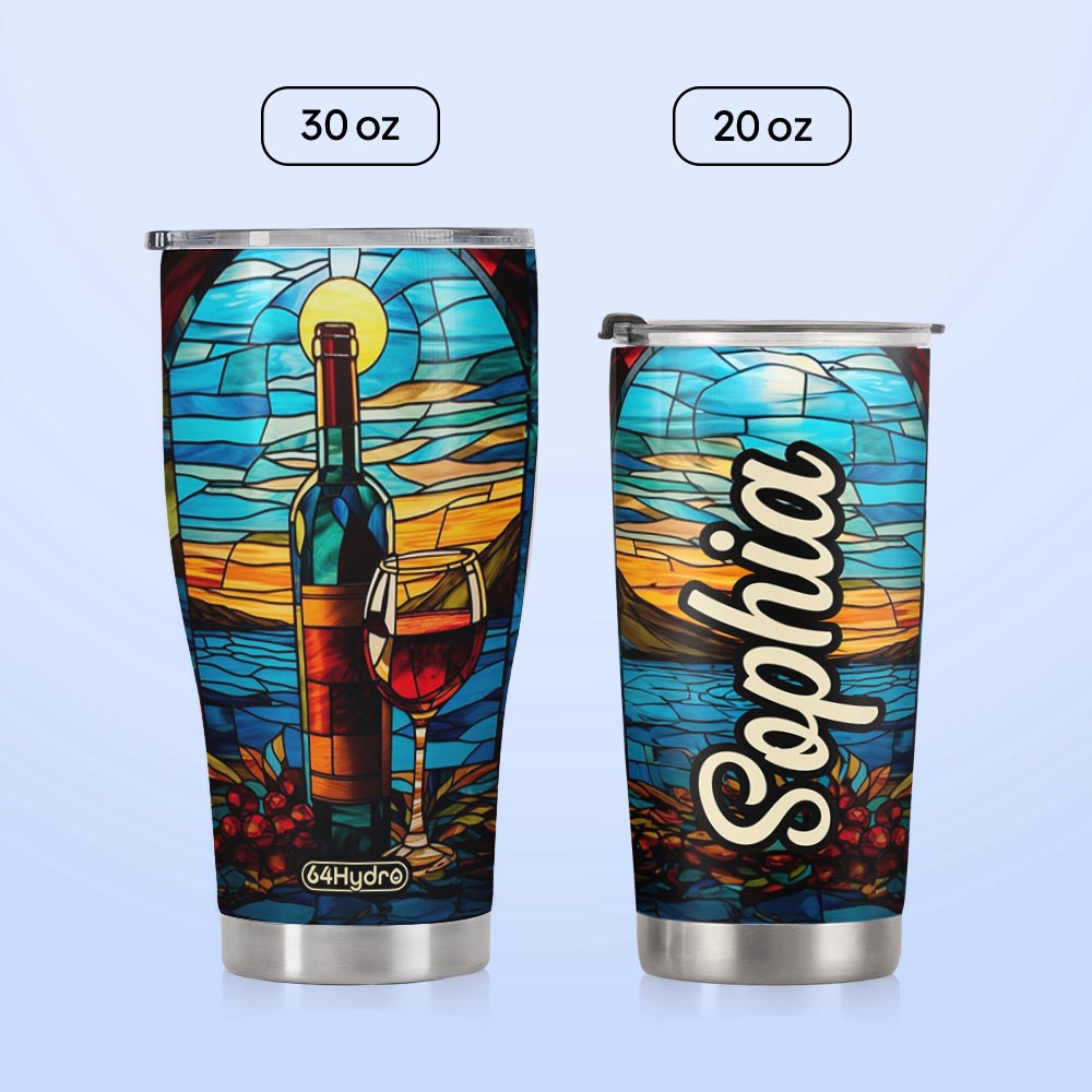 Wine Stained Glass HTRZ19092317WZ Stainless Steel Tumbler