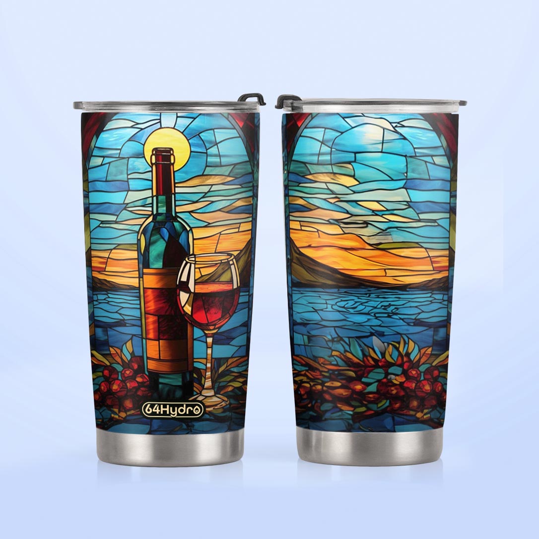 Wine Stained Glass HTRZ19092317WZ Stainless Steel Tumbler