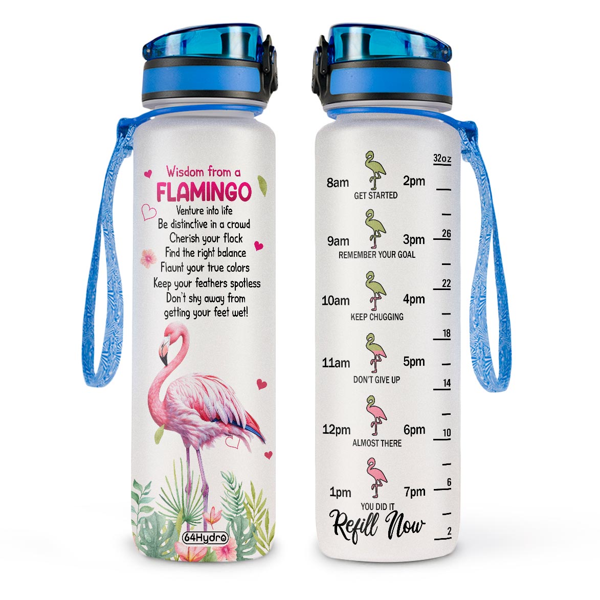 Wisdom From A Flamingo HHRZ09087661AL Water Tracker Bottle