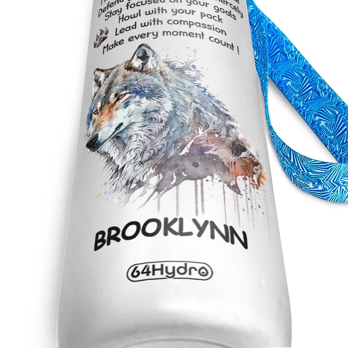 Wisdom From A Wolf HHRZ09082467XQ Water Tracker Bottle