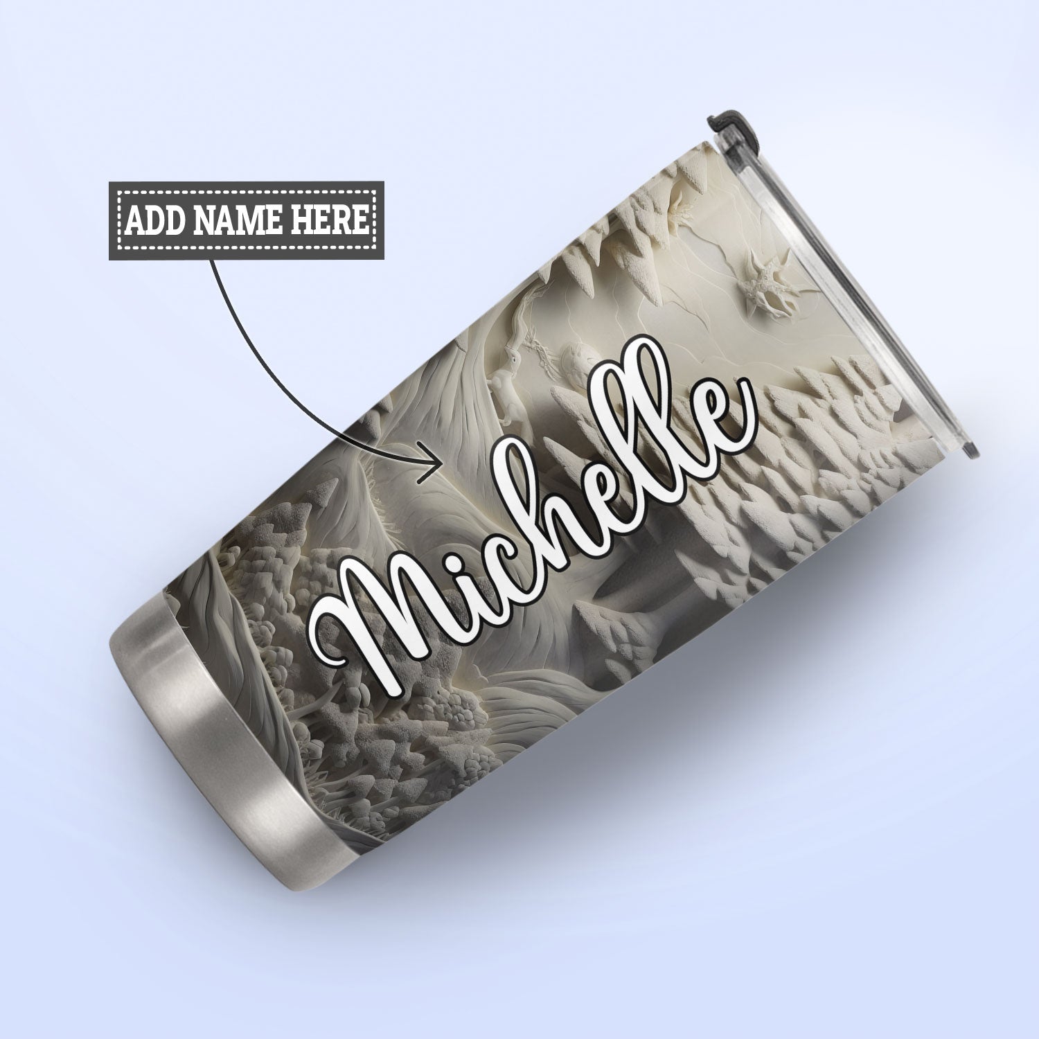 Wolf Plaster Carving HHAY100723452 Stainless Steel Tumbler