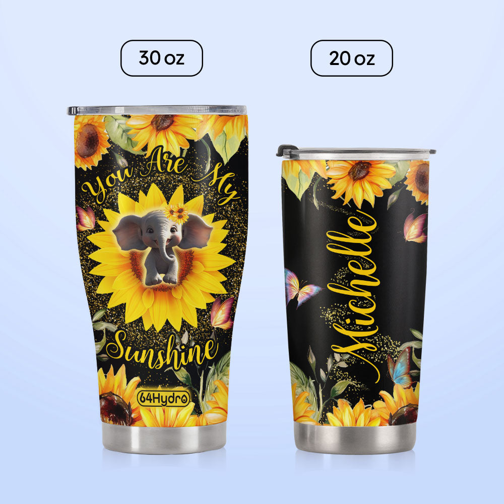 You Are My Sunshine Elephant Sunflower HHLZ280623368 Stainless Steel Tumbler