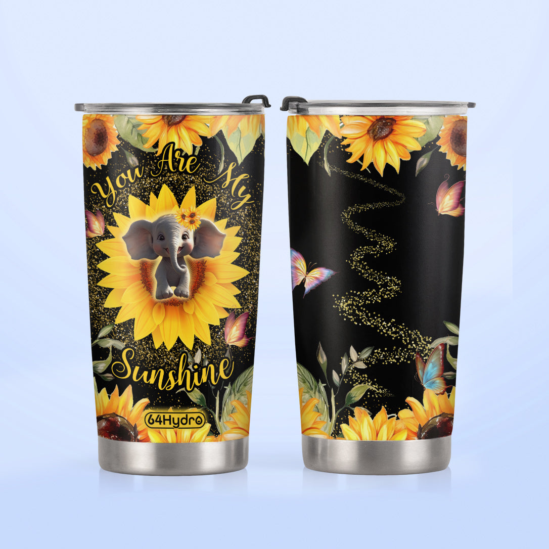 You Are My Sunshine Elephant Sunflower HHLZ280623368 Stainless Steel Tumbler