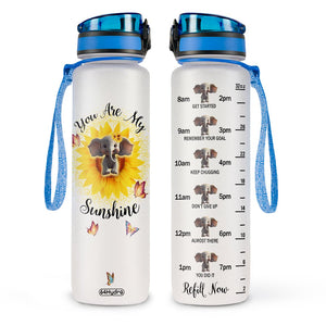 You Are My Sunshine Elephant Sunflower HTRZ10085197JX Water Tracker Bottle